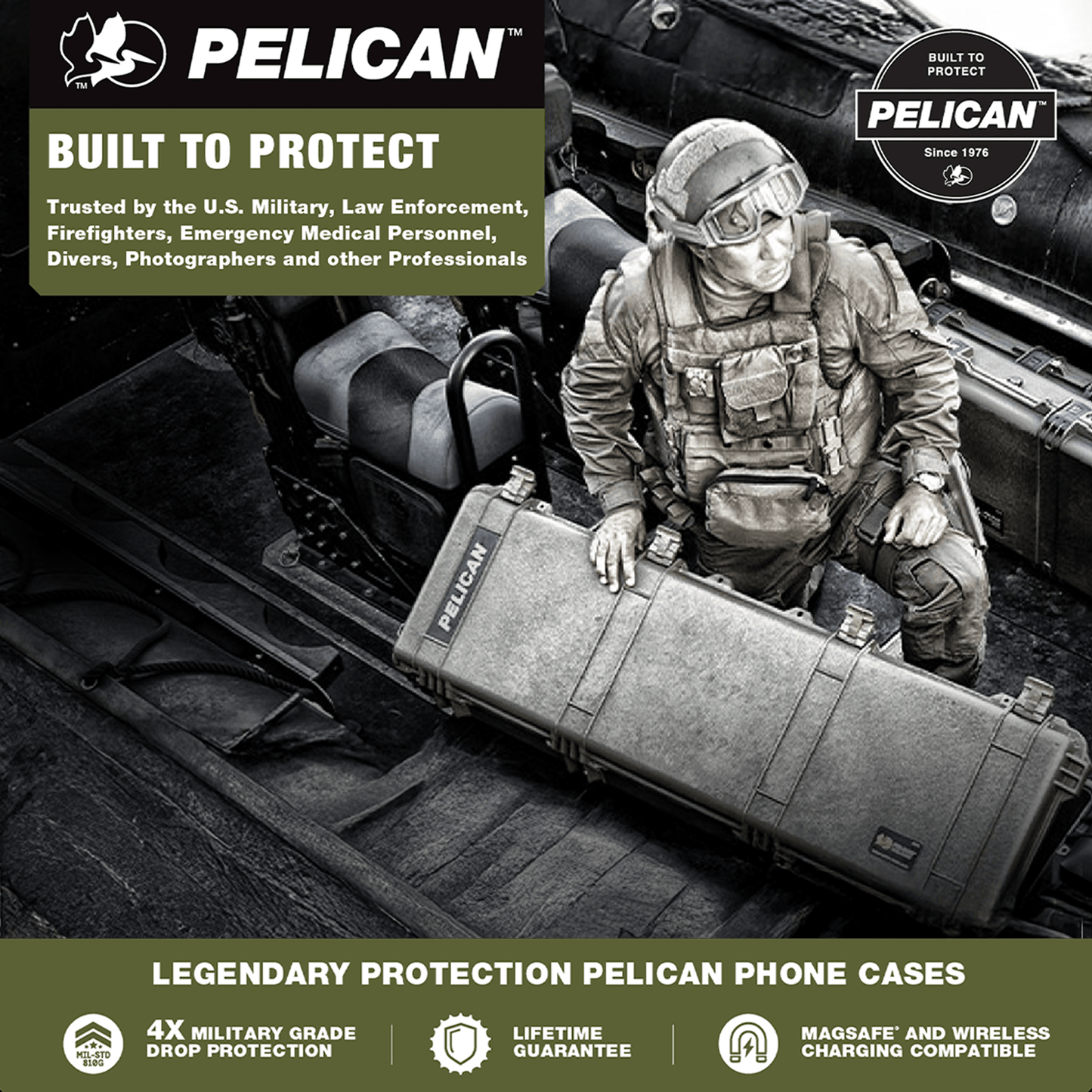 Pelican Voyager Black with Holster and Magnet - Galaxy S26+