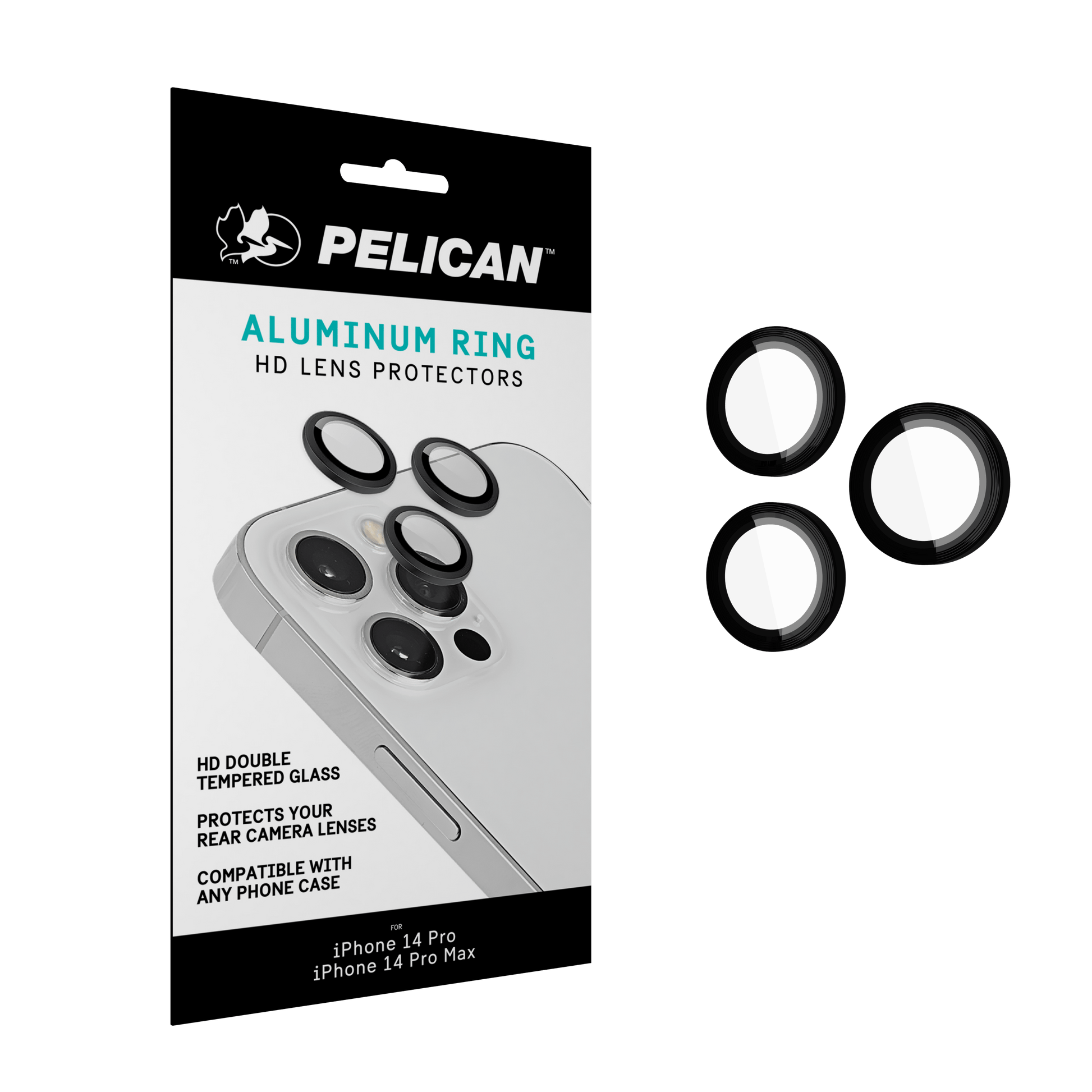 Pelican Camera Lens Protector (Black) - iPhone 14 Pro / 14 Pro Max