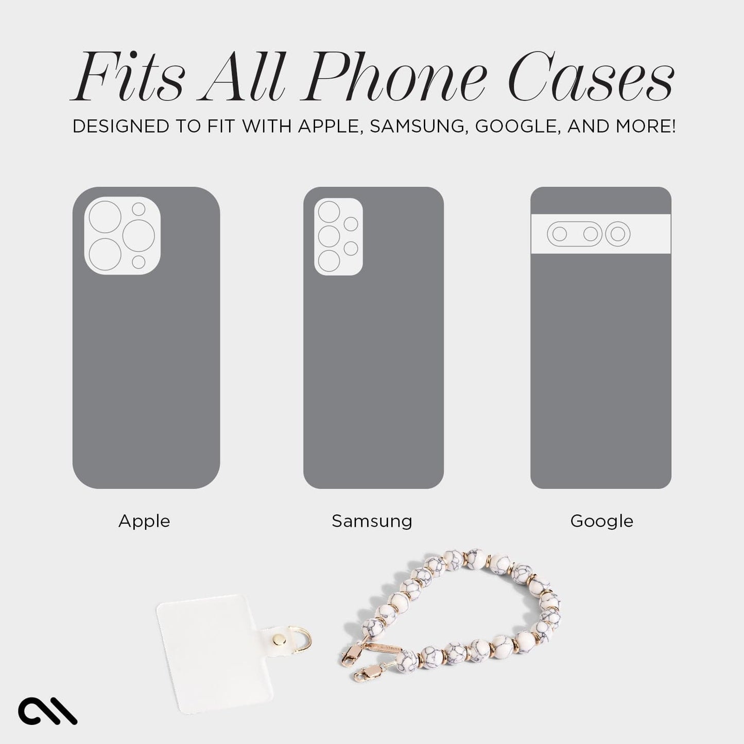 White Marble Phone Charm