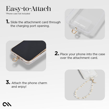 Crystal Pearl Gold Phone Charm