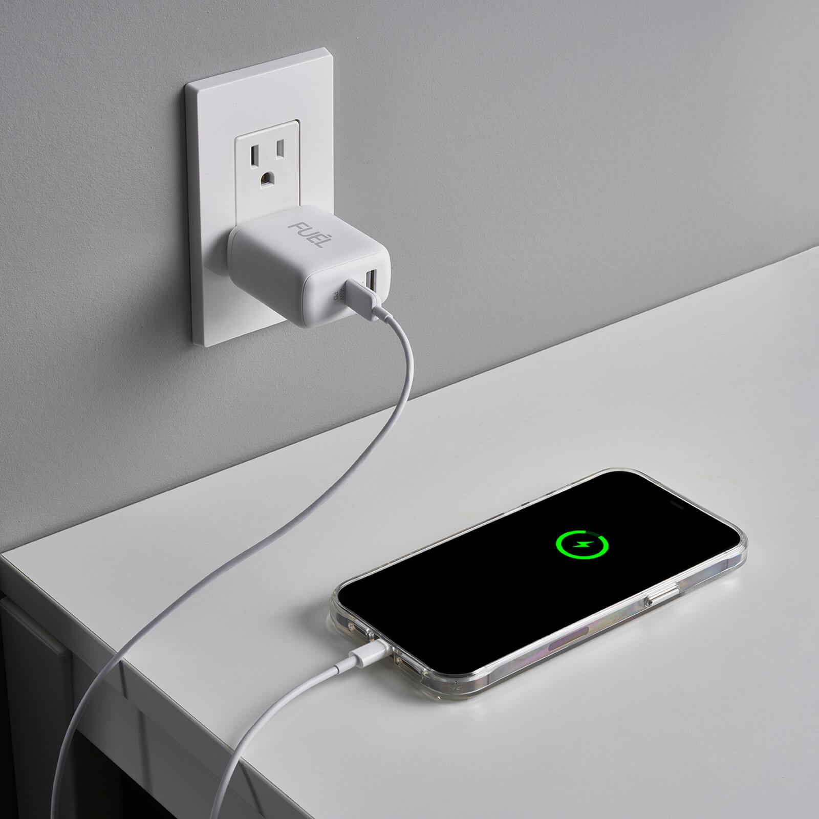 FUEL 32W Dual USB C/A Wall Charger - White