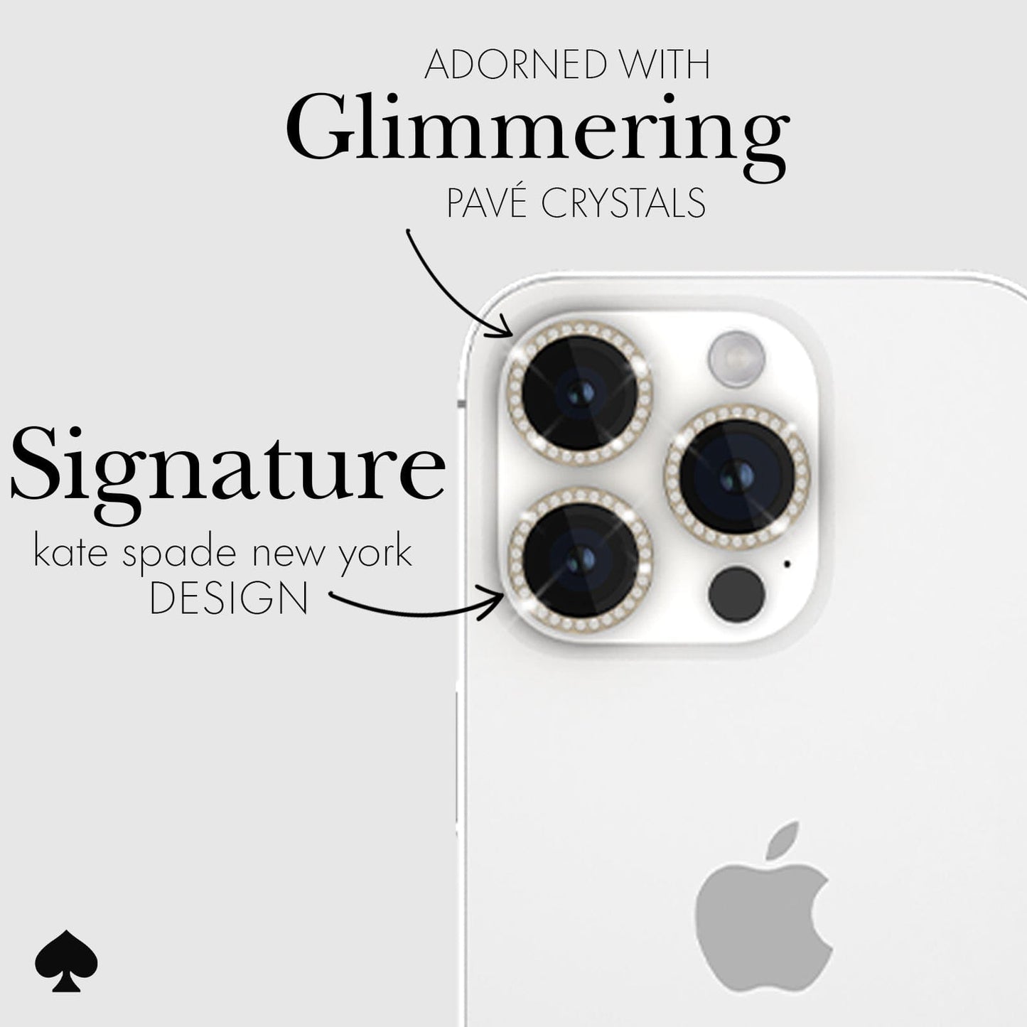 kate spade new york Camera Lens Protector Set in Stone Gold - iPhone 14 Pro / Pro Max
