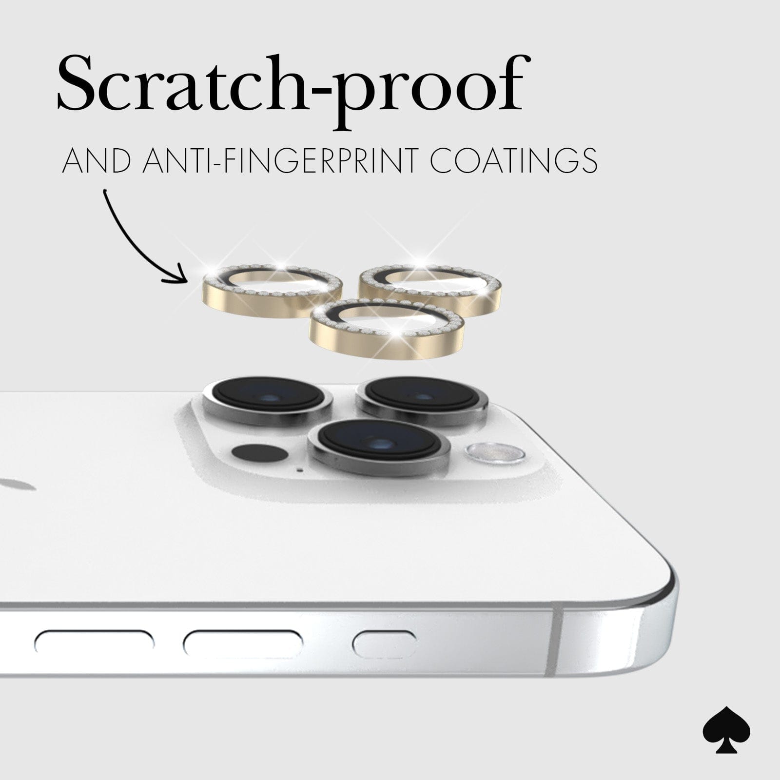 kate spade new york Camera Lens Protector Set in Stone Gold - iPhone 14 Pro / Pro Max