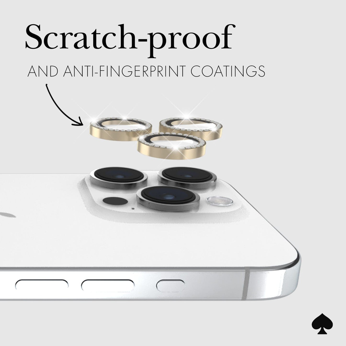 kate spade new york Camera Lens Protector Set in Stone Gold - iPhone 15 Pro / Pro Max