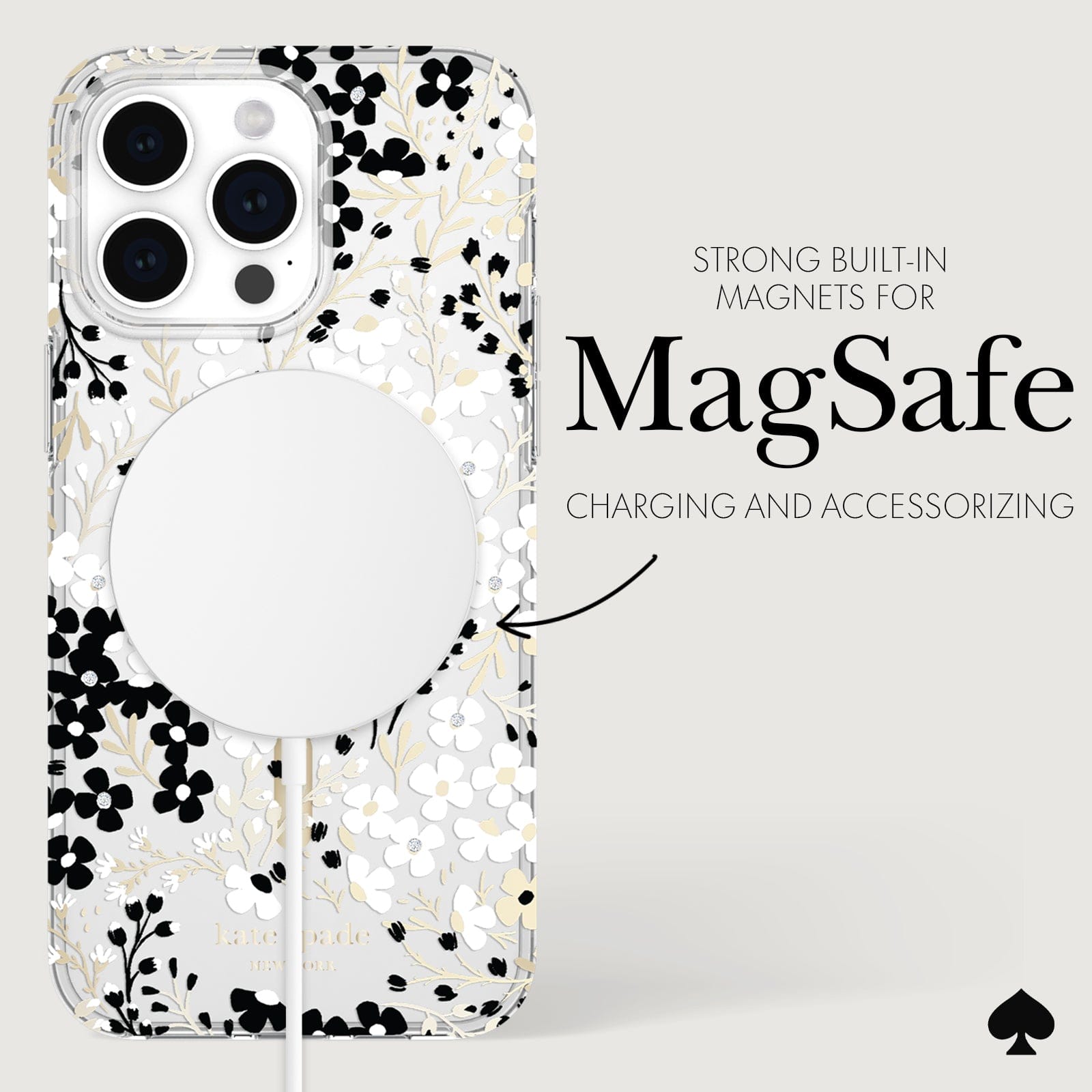 kate spade new york Multi Floral Black and White MagSafe - iPhone 14 Pro Max