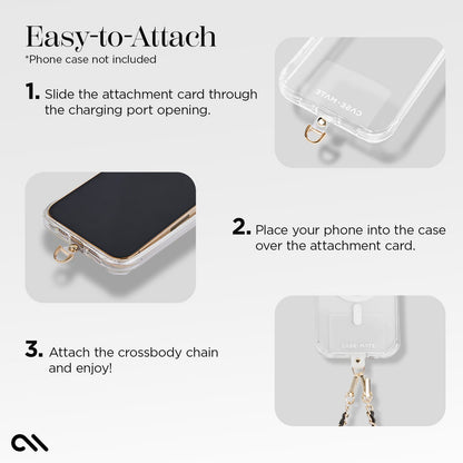 Gold Chain/Black Leather Phone Crossbody