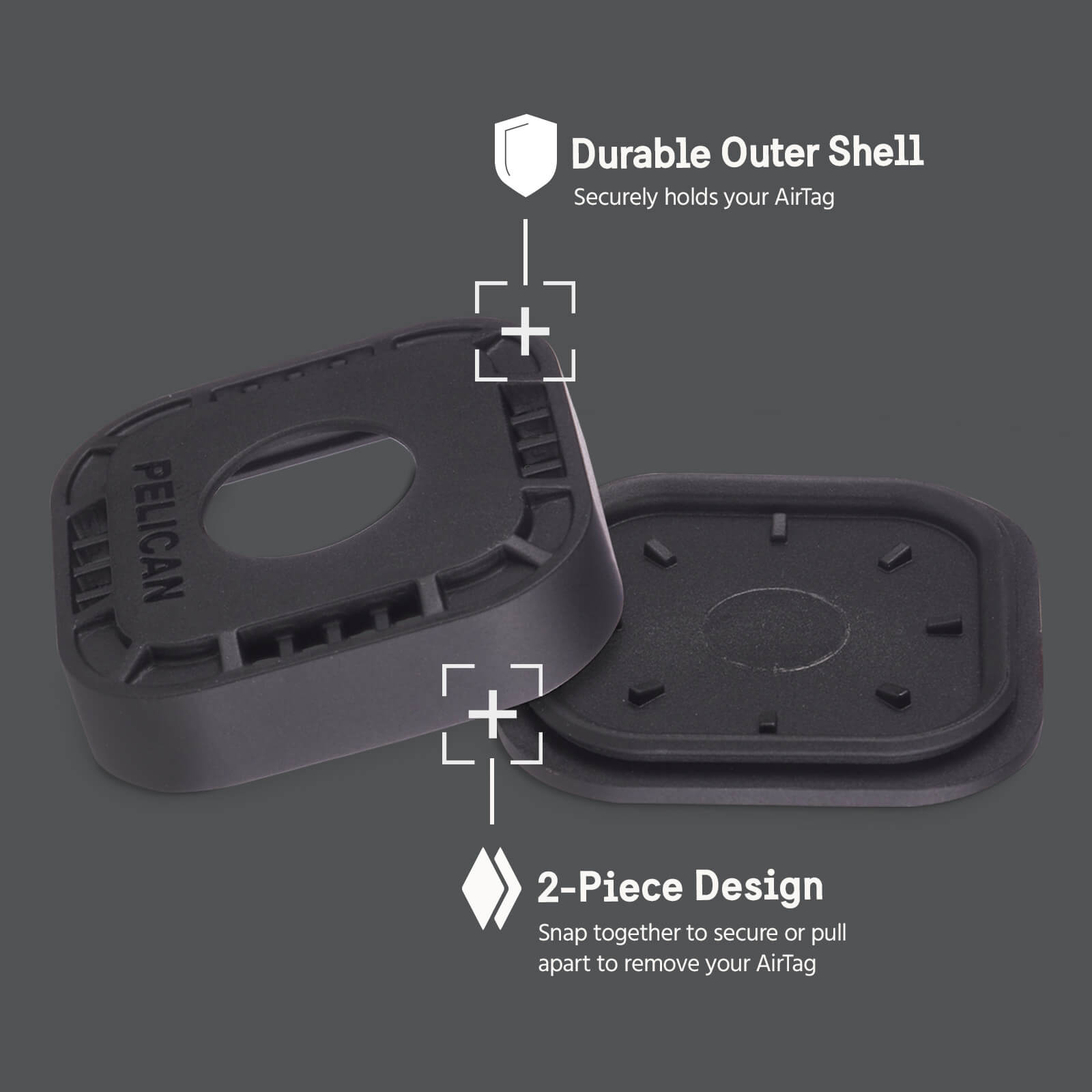 Pelican Protector AirTag Sticker Mount 4 Pack (Hi Vis Yellow) - AirTag Case