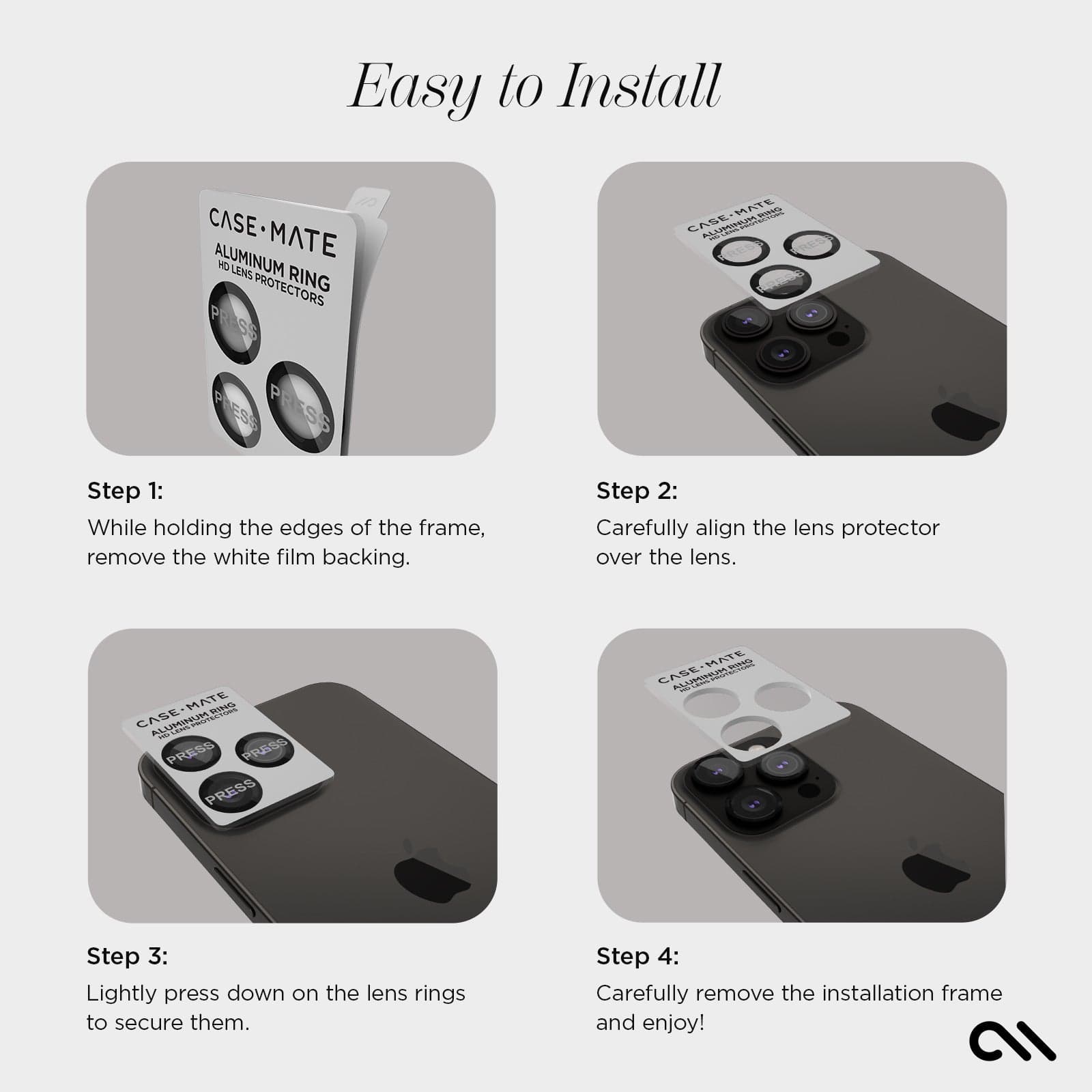 Camera Lens Protector Black - iPhone 15 Pro / 15 Pro Max