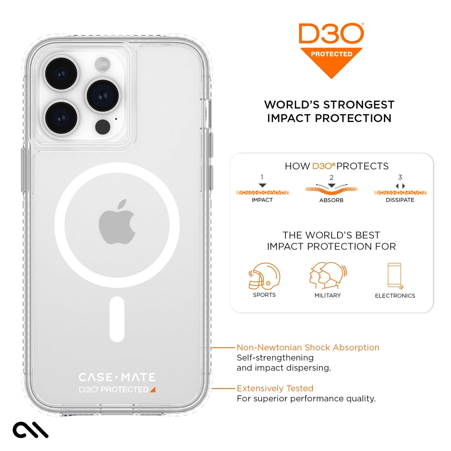 Tough D3O® Clear MagSafe - iPhone 15 Pro Max