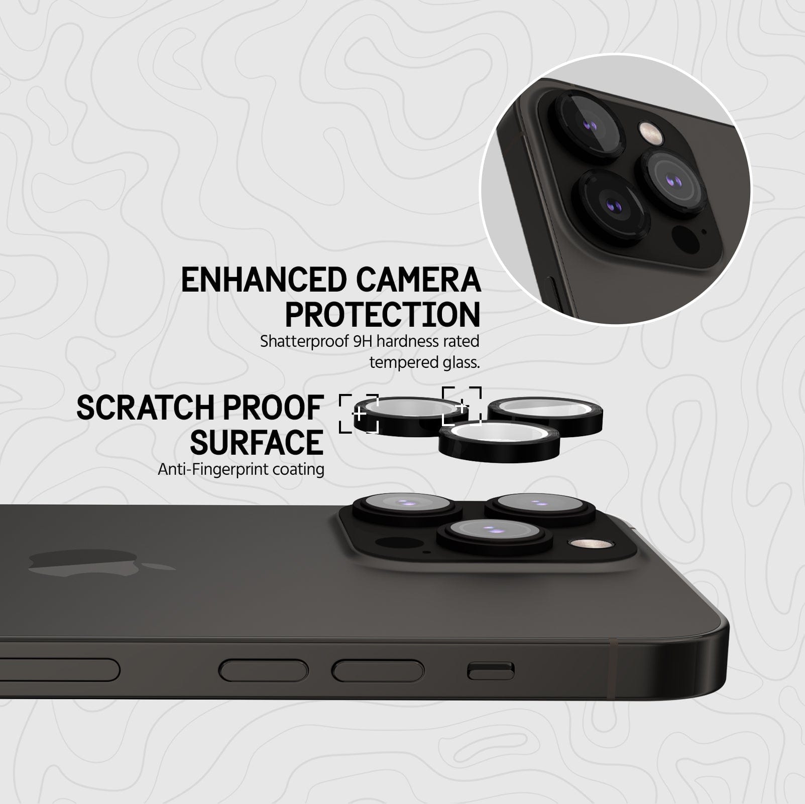 Pelican Camera Lens Protector (Black) - iPhone 14 Pro / 14 Pro Max