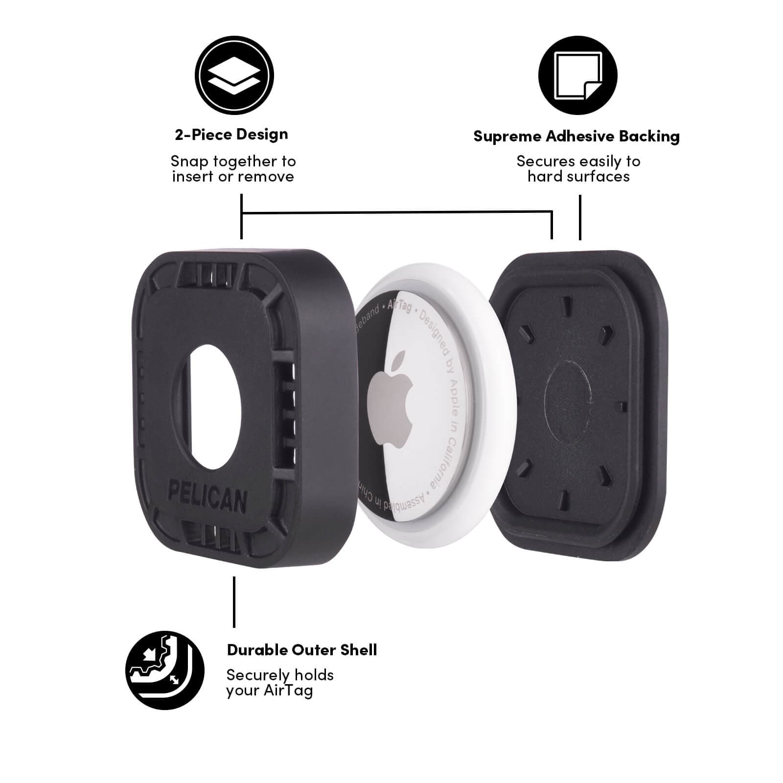 Pelican Protector AirTag Sticker Mount (Gray) - AirTag Case