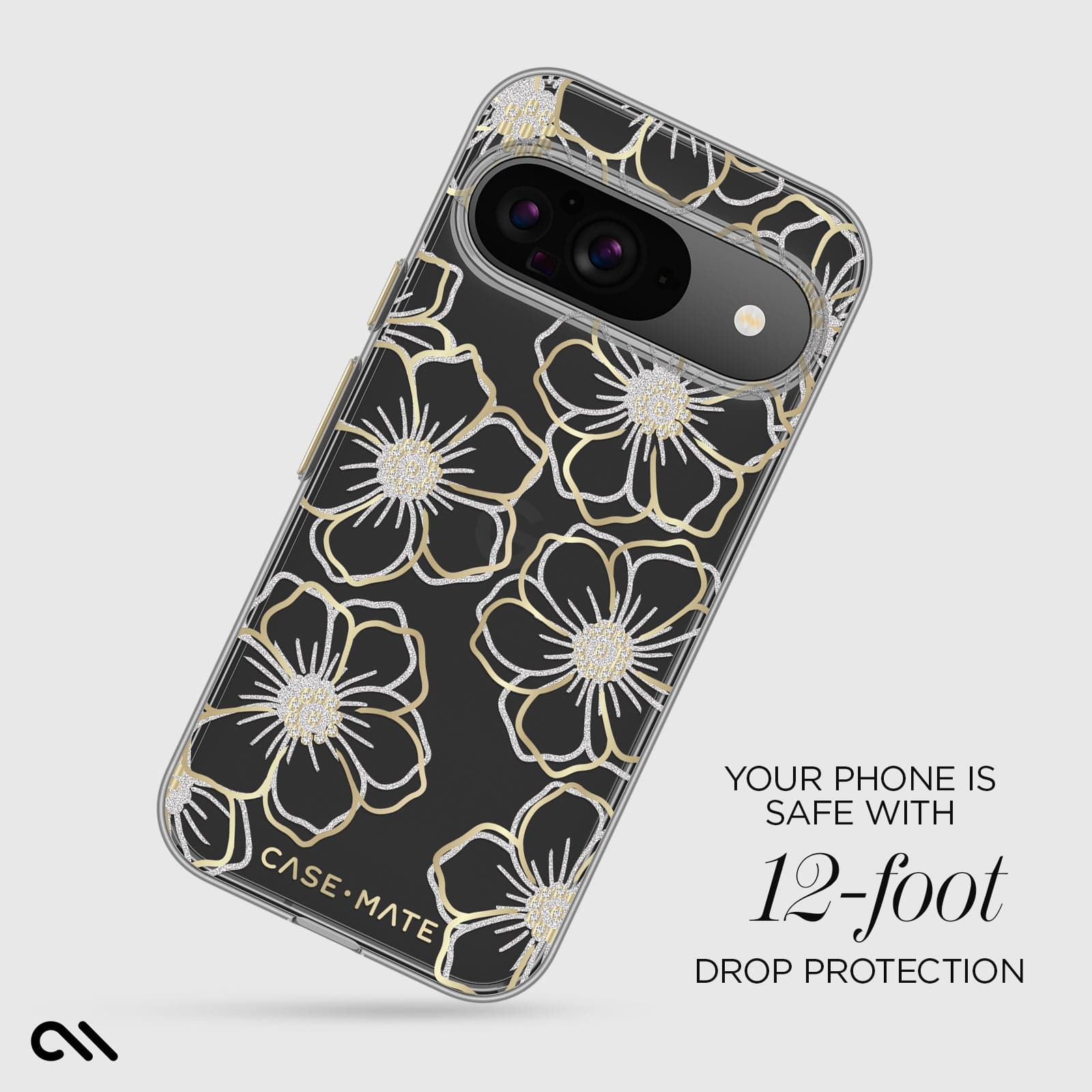 Floral Gems (Gold) - Pixel 9 / 9 Pro