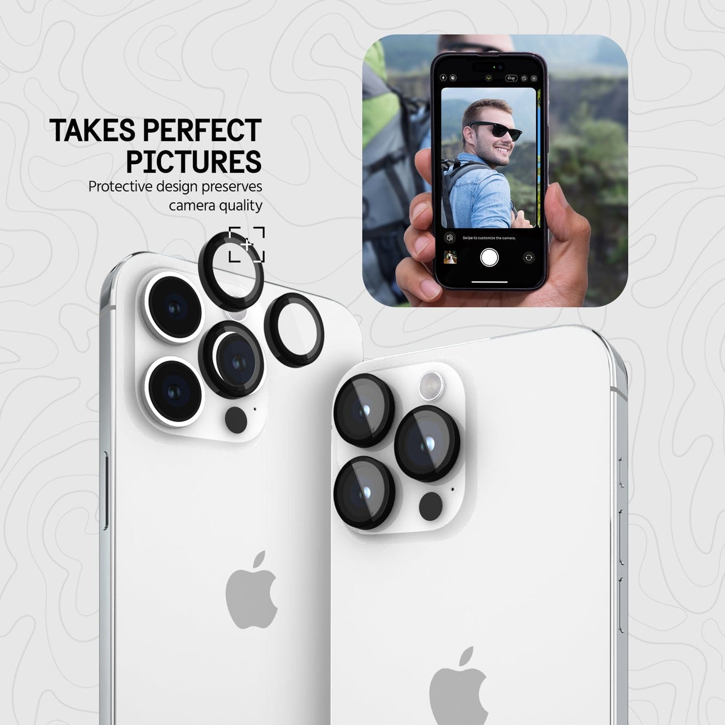 Pelican Camera Lens Protector Black - iPhone 15 Pro / 15 Pro Max