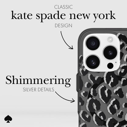 kate spade new york Black City Leopard MagSafe - iPhone 16 Pro