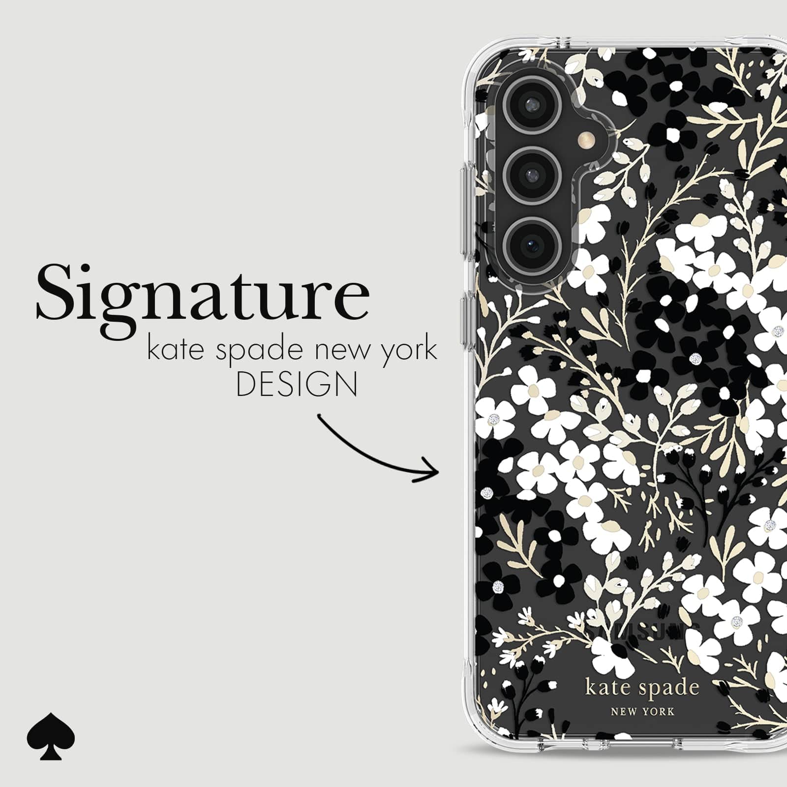kate spade new york Multi Floral Black and White - Galaxy S23 FE