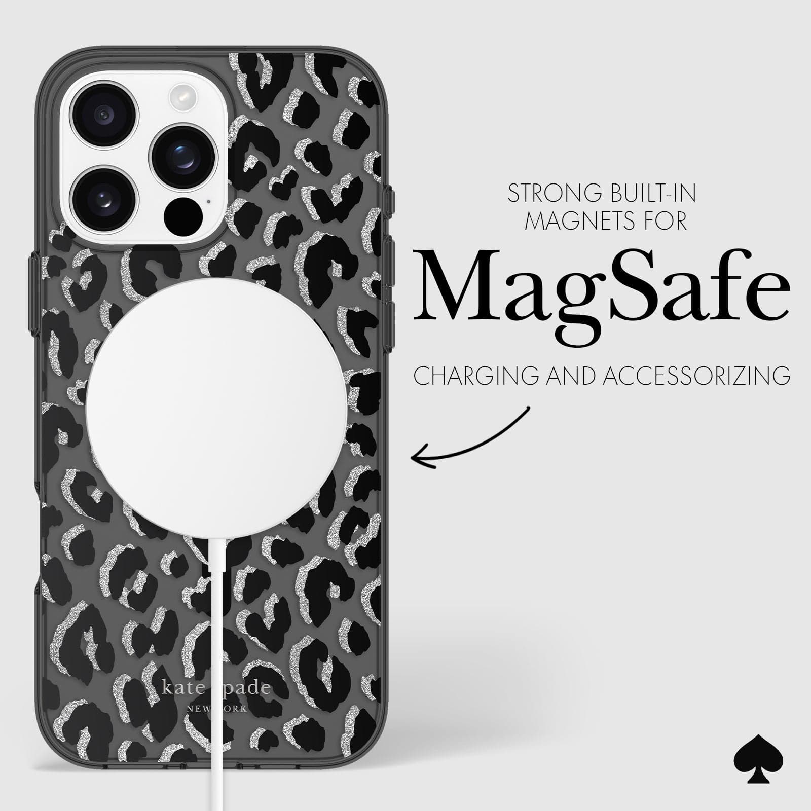 kate spade new york Black City Leopard MagSafe - iPhone 16 Pro Max