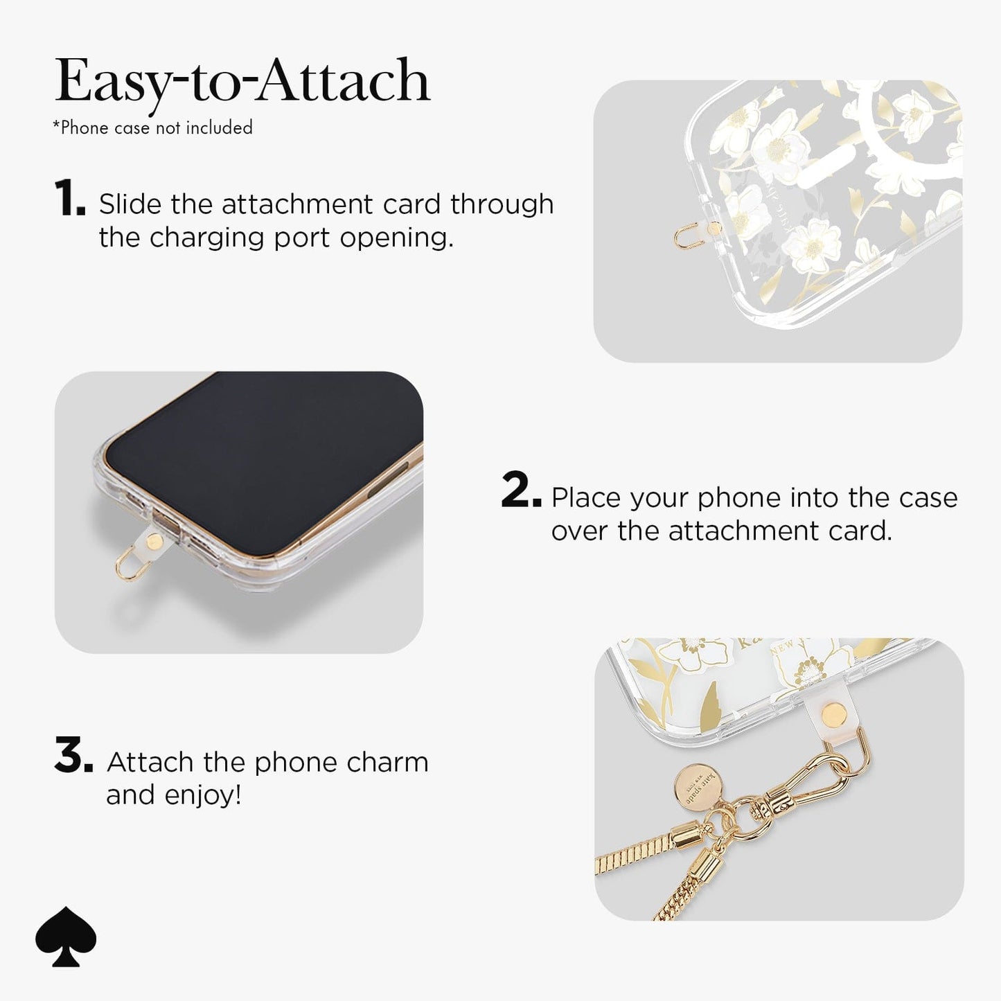 kate spade new york Heart of Gold Phone Charm
