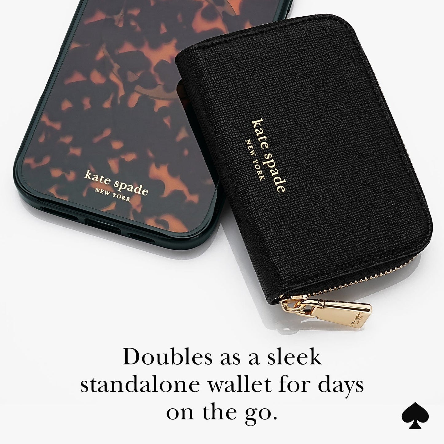 kate spade new york Midnight Black Devin Zip MagSafe Wallet