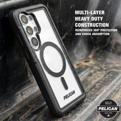 Pelican Voyager Clear/Black with Holster and Magnet - Galaxy S26 Ultra