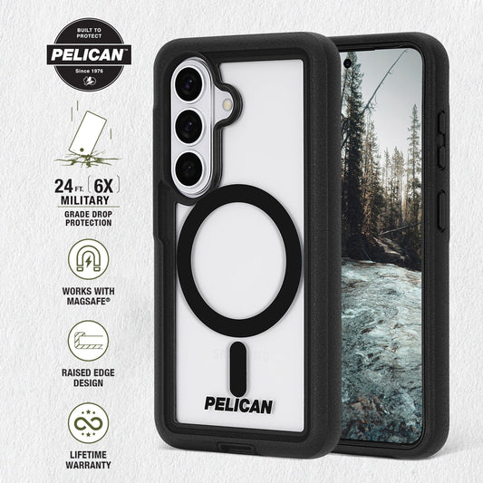 Pelican Voyager Clear/Black with Holster and Magnet - Galaxy S26