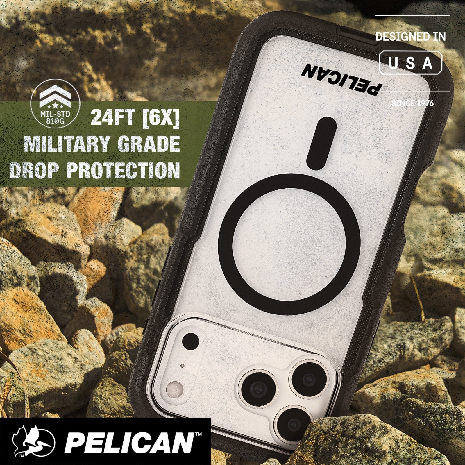 Pelican Voyager Clear/ Black MagSafe - iPhone 17 Pro Max