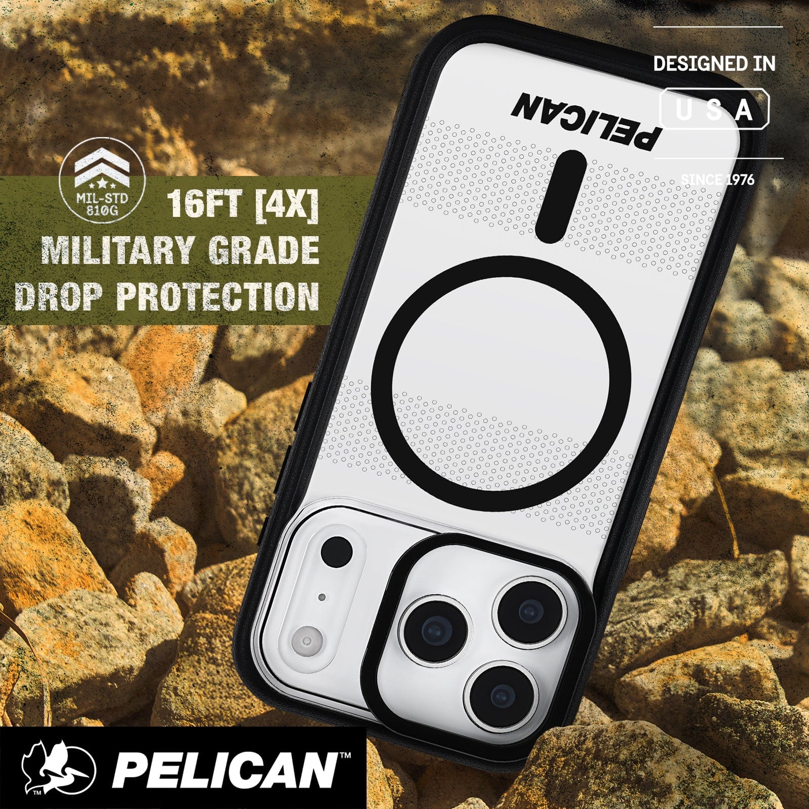 Pelican Protector Clear MagSafe w/ Camera Stand - iPhone 17 Pro Max